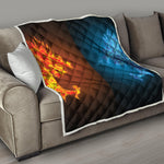 Fire And Ice Dragons Print Quilt