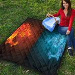 Fire And Ice Dragons Print Quilt