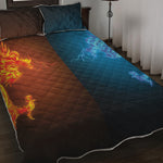 Fire And Ice Dragons Print Quilt Bed Set