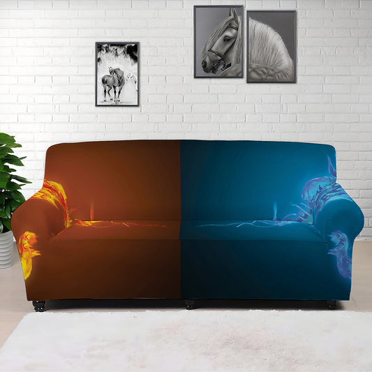 Fire And Ice Dragons Print Sofa Cover
