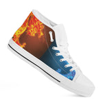 Fire And Ice Dragons Print White High Top Shoes