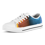 Fire And Ice Dragons Print White Low Top Shoes