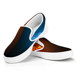 Fire And Ice Dragons Print White Slip On Shoes