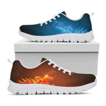 Fire And Ice Dragons Print White Sneakers