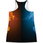 Fire And Ice Dragons Print Women's Racerback Tank Top