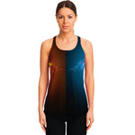 Fire And Ice Dragons Print Women's Racerback Tank Top