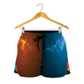 Fire And Ice Dragons Print Women's Shorts