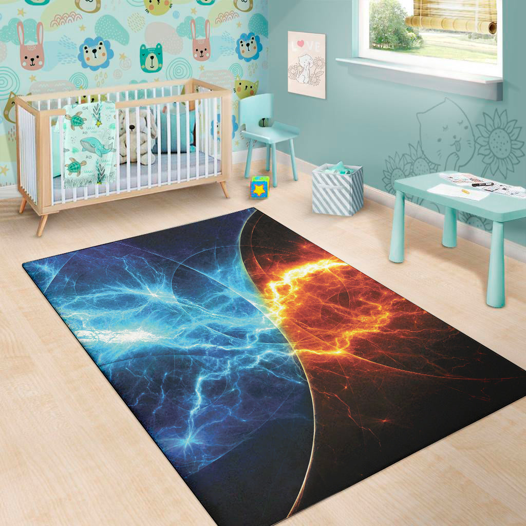 Fire And Ice Energy Print Area Rug