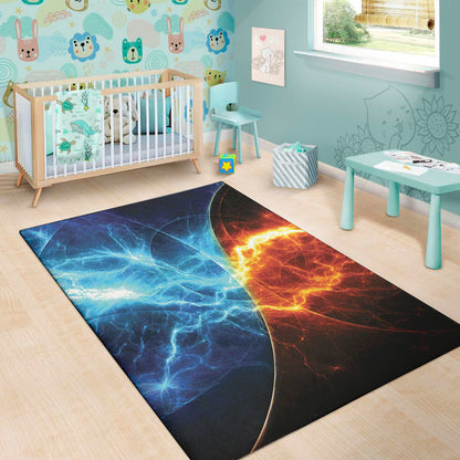 Fire And Ice Energy Print Area Rug