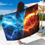 Fire And Ice Energy Print Beach Sarong Wrap