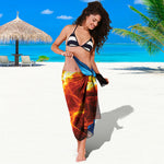 Fire And Ice Energy Print Beach Sarong Wrap