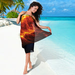 Fire And Ice Energy Print Beach Sarong Wrap