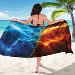 Fire And Ice Energy Print Beach Sarong Wrap