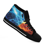 Fire And Ice Energy Print Black High Top Shoes