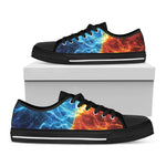 Fire And Ice Energy Print Black Low Top Shoes
