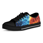 Fire And Ice Energy Print Black Low Top Shoes