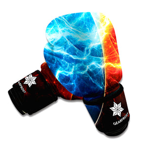 Fire And Ice Energy Print Boxing Gloves