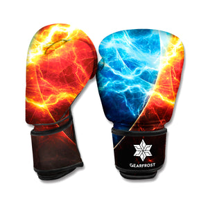 Fire And Ice Energy Print Boxing Gloves