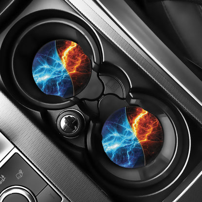 Fire And Ice Energy Print Car Coasters