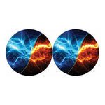 Fire And Ice Energy Print Car Coasters