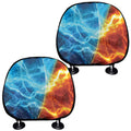 Fire And Ice Energy Print Car Headrest Covers