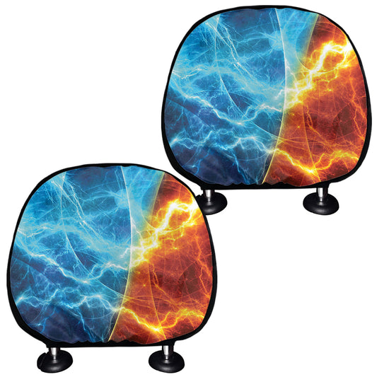 Fire And Ice Energy Print Car Headrest Covers