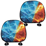 Fire And Ice Energy Print Car Headrest Covers