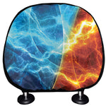 Fire And Ice Energy Print Car Headrest Covers