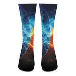Fire And Ice Energy Print Crew Socks