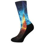 Fire And Ice Energy Print Crew Socks