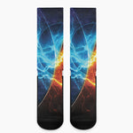 Fire And Ice Energy Print Crew Socks