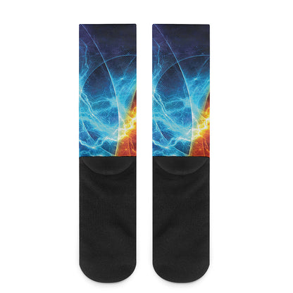 Fire And Ice Energy Print Crew Socks