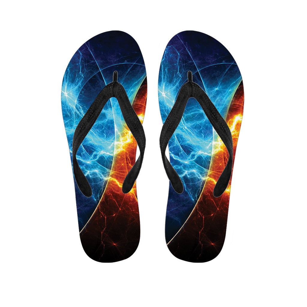 Fire And Ice Energy Print Flip Flops