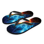 Fire And Ice Energy Print Flip Flops