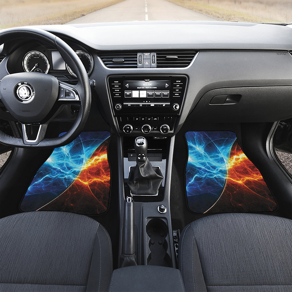 Fire And Ice Energy Print Front and Back Car Floor Mats