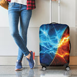 Fire And Ice Energy Print Luggage Cover