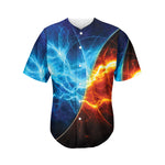 Fire And Ice Energy Print Men's Baseball Jersey