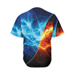 Fire And Ice Energy Print Men's Baseball Jersey