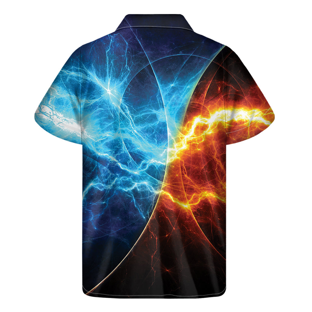 Fire And Ice Energy Print Men's Short Sleeve Shirt