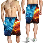 Fire And Ice Energy Print Men's Shorts