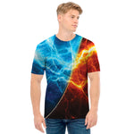 Fire And Ice Energy Print Men's T-Shirt