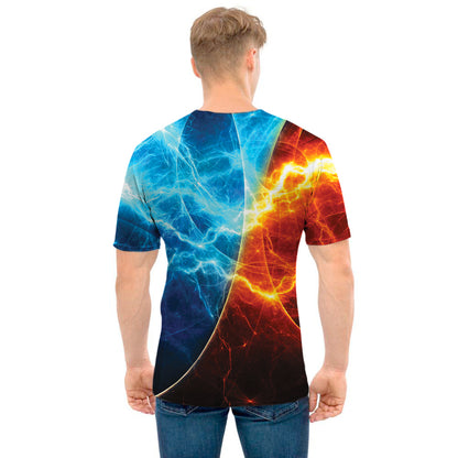 Fire And Ice Energy Print Men's T-Shirt