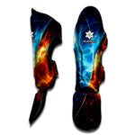 Fire And Ice Energy Print Muay Thai Shin Guard