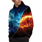 Fire And Ice Energy Print Pullover Hoodie