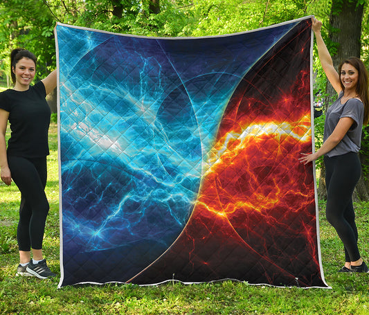 Fire And Ice Energy Print Quilt