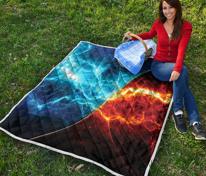 Fire And Ice Energy Print Quilt
