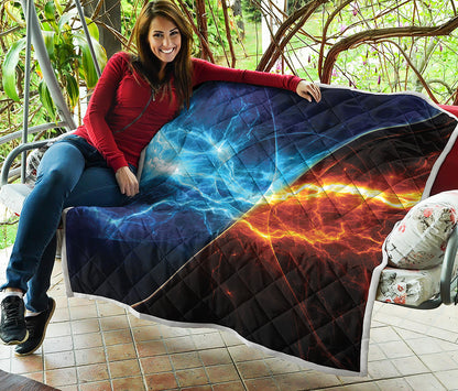 Fire And Ice Energy Print Quilt