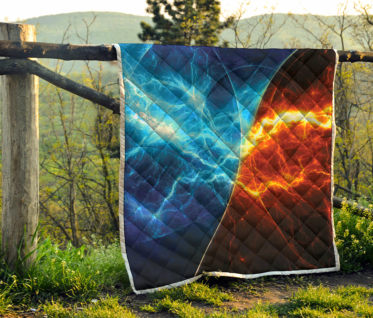 Fire And Ice Energy Print Quilt