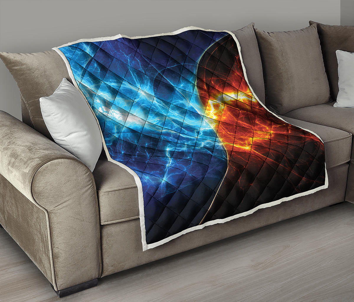Fire And Ice Energy Print Quilt