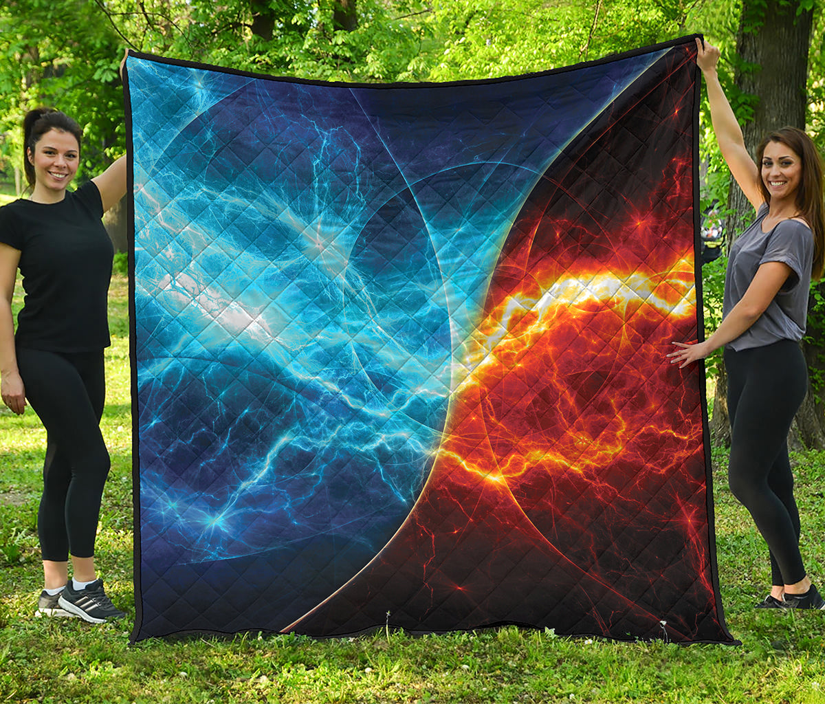 Fire And Ice Energy Print Quilt